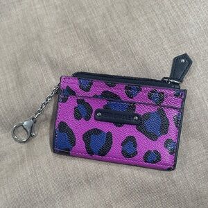 VERA BRADLEY Pink blue cheetah cardholder keychain coin purse new